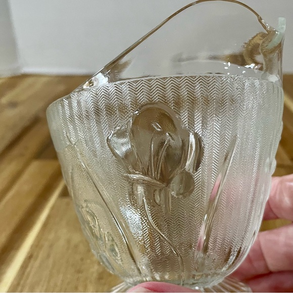 VTG Jeannette Depression Glass Iris Clear Creamer & Sugar Dish 1930’s - Picture 8 of 13